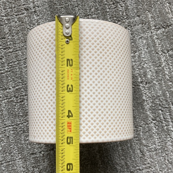 Ceramic Planters Contemporary Off White and Tan Dotted Design - Picture 6 of 7